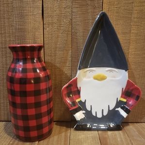 Ceramic Cookies for Santa Plate and Milk Jug Set